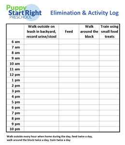 preschool elimination and activity log