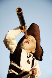 child dressed as pirate